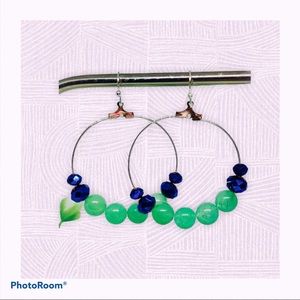 Beaded Hoop Earrings, Large Dangles
